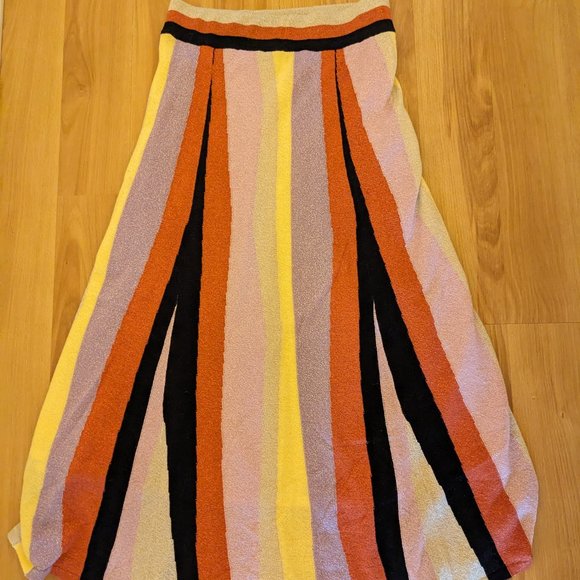 LAIA (Anthropologie) - Knit Multi-Color Striped Midi Skirt - Picture 2 of 5